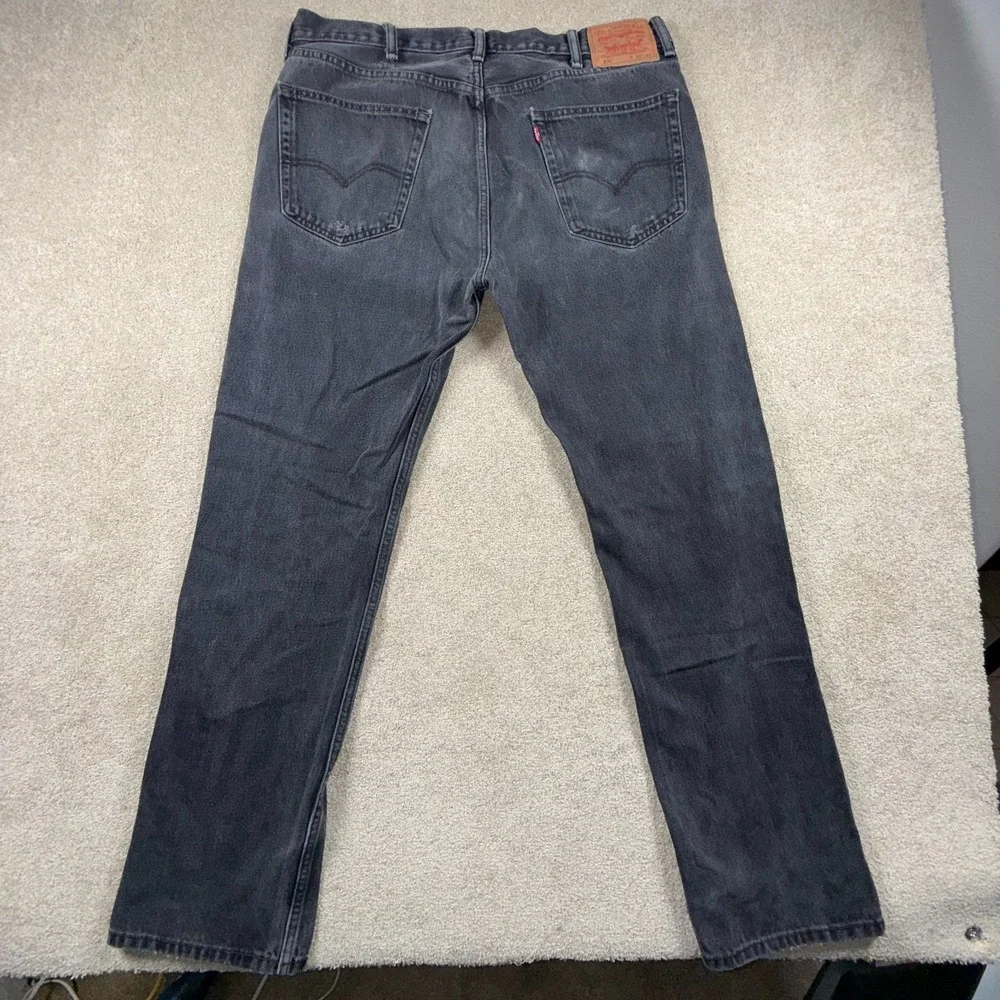 Levi's 505 Jeans Mens 38x34 Gray‎ Denim Cotton Mid Rise Streetwear Straight Leg